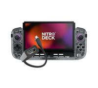 CRKD Nitro Deck+ with HDMI Adapter - Handheld Pro Controller for Nintendo Switch & OLED Model - TV Dockable - Programmable Sidekicks & Back Buttons - True Collection System (Clear White Edition)