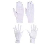 CRLLDPM 2 Pares Guantes de Algodón de Nylon Blancos, Guantes de Disfraz de Desfile, Guantes de Smoking, Guantes Ceremoniales, para Policía Tuxedo Formal Disfraz de Guardia de Honor