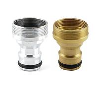 CRLLDPM 2 Pieza Conector Grifo Manguera Universal, Adaptador de Grifo de Cocina, Conector de Manguera de Latón, Accesorios de Interfaz de Conversión de Agua, para Jardín Baño Cocina (Oro y Plata)