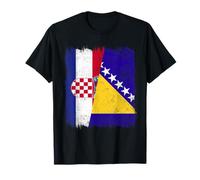 Croacia Bosnia Y Herzegovina Media Bandera Camiseta