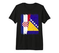 Croacia Bosnia Y Herzegovina Media Bandera Camiseta Premium