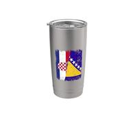 Croacia Bosnia Y Herzegovina Media Bandera Vaso térmico de acero inoxidable de doble pared