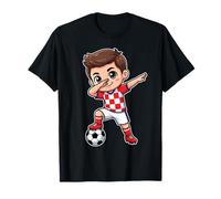 Croacia Dab Kid Goal Cartoon Hrvatska Bandera para Niños Niños Camiseta