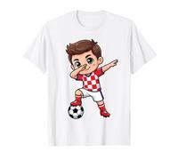 Croacia Dab Kid Goal Cartoon Hrvatska Bandera para Niños Niños Camiseta