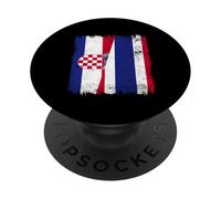 Croacia Tailandia Media Bandera Croata Tailandés Raíces PopSockets PopGrip Adhesivo