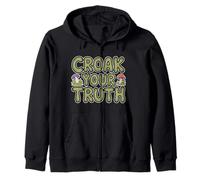Croak Your Truth Whimsical Cute Mushroom Cottagecore Toad Sudadera con Capucha
