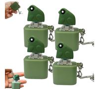 Croaking Frog Keychain with Sound, Frog Croaking Keychain, Rechargeable Frog Croaking Fidget with Colorful Lights, Adults Keyboard Clicker Fidget, Fun & Portable Anxiety & Sensory Fun(4PCS)