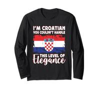 Croatia Flag Proud Elegant Croatian Boyfriend Girlfriend Manga Larga