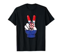 Croatia Peace Sign Hand Patriotic Croatian Country Flag Camiseta