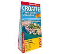 Croatie et Monténégro. Côte Adriatique 1/300.000 (carte grand format laminée) (Carte Laminée Routière et Tour)