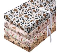 CroBlissful 4 fundas elásticas para cambiador de bebé occidental, sábanas de bebé occidental, ropa de cama para recién nacidos, funda de cambiador para niños y niñas, sábanas de mesa de 16 x 32 x 5