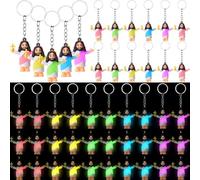 CroBlissful 50 llaveros pequeños de Jesús que brillan en la oscuridad, figura de Jesús, llavero para regalos de Halloween de iglesia cristiana (cruz)