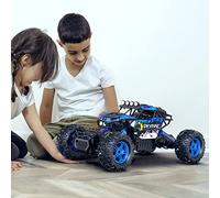 CROBOLL 1:12 RC Monster Truck para niños con función de elevación Mejorada, 4WD Off-Road RC Rock Crawler, Coche RC más Grande, 2.4GHz Todo Terreno RC camión para niña(Azul)