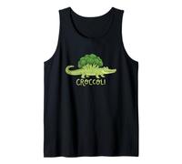 Croccoli Funny Food Juego de Palabras Cocodrilo Brócoli Veggie Camiseta sin Mangas