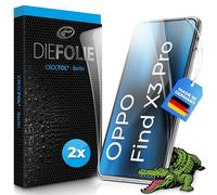 Crocfol Protector de pantalla del ganador de la prueba [2 unidades] compatible con OPPO Find X3 Pro - Autoreparable Premium 5D - Protector de pantalla de larga duración (Case-Friendly)