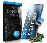 Crocfol Protector de pantalla del ganador de la prueba [2 unidades] compatible con Samsung Galaxy S21 Plus - Autocuración Premium 5D - Protector de pantalla de larga duración (Case-Friendly)