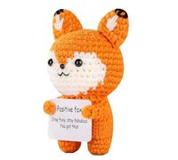 Crochet Animal - 6.5x5x11.5cm/2.56x1.97x4.53 Inches Emotional Doll | Positive Duck Crochet ,Cute Funny Knitted Room Desk Decor For Kids And Adults. The Crocheted Helps You Copestress And Negative