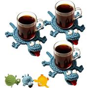 Crochet Animal Coasters Pop Up, Animal Splat Coasters (#4)
