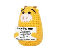 Crochet Animales positivos, Crochet de apoyo emocional - Afirmaciones de jirafa para el compañero de trabajo | Animales de crochet positivos juguete motivacional inspirador para mujeres adolescentes m