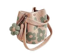 Crochet Bag - Bolso con estampado de flores, elegante construcción de bolso de mano, accesorio de hecho a mano | Carryall espacioso y elegante, almacenamiento estético versátil para