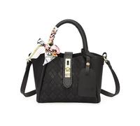 Crochet Bag Kit 1 Juego de bolso hecho a mano DIY, con costura, Material a, accesorios cuero Pu(Black material)