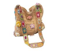 Crochet Bags for Women | Floral Knit Beach Handbag | Handmade Crochet Flower Tote Bag | Lightweight Summer Shoulder Purse | Boho Style Travel Commuting Dating Festival Birthday Gift Lady Use Accessory