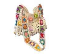 Crochet Bags for Women | Floral Knit Beach Handbag | Handmade Crochet Flower Tote Bag | Lightweight Summer Shoulder Purse | Boho Style Travel Commuting Dating Festival Birthday Gift Lady Use Accessory