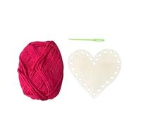 Crochet Basket Bottom, Craft Weaving Heart Shaped Basket, Wooden Basket Set, Valentine's Day Wooden Crafts, Valentine's Day Crafts Set, Cotton Thread and Needle Set, Mother's Day Decor, Heart Shaped