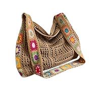 Crochet Beach Bag - Large Handmade Boho Tote, Women Knitted Purse, Summer Style Accessory, Cotton Woven Carrier | Swimming Sand Equipment, Ideal For Vacation Travel Cruise Ship Boating Trip