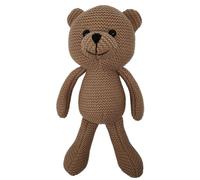 Crochet Bear Toy, Cuddle Plush Doll, Knitted Yarn Design, Soft PP Cotton Filling, 9.84 Inches, Cartoon Sleep Companion, Cute Bedroom Ornament, for Sofa Baby Room, Home Decor Gift