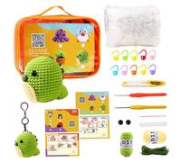 Crochet Beginners Kit with Instructions Cute Cartoon Crochet Starter Kit DIY Beginners for Adults Kids, Dinosaur Starter