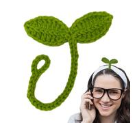 Crochet Bookmarks - Handmade Knitted Sprout Ornament, Charming Design Decorative Cable Tie Style Bookmark Set, Creative Craft Accessory | Cute Reading Marker for Women Girls School Home Book