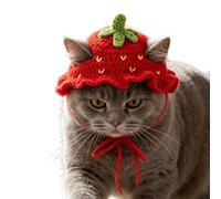 Crochet Cat Hat | Breathable Lightweight Frog Strawberry Pet Clothes