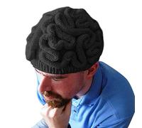 Crochet Cerebrum - Gorro de punto para adultos, diseño de cerebro, Negro, Talla única