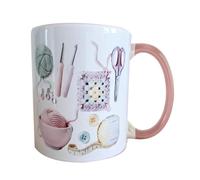 Crochet Coffee Mug - 330 ml Crochet Desk Decor | Novelty Coffee Tazas | Ceramic Drinking Cups | Food Service Equipment & Supplies | For Women Adults Yarn Lovers Home Office School Restaurant