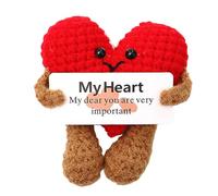 Crochet Corazón - Crochet Amor Corazón, Decoración De Células De Tejer Adornos Tejidos | Gancho De Apoyo Inspirador Seguro, Muñeca de Gancho Positivo para Decoración