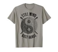 Crochet Crochet Divertido Todavía Mente Ocupada Manos Yin Yang Zen Camiseta