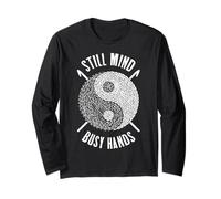 Crochet Crochet Divertido Todavía Mente Ocupada Manos Yin Yang Zen Manga Larga