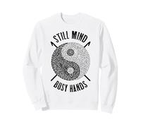Crochet Crochet Divertido Todavía Mente Ocupada Manos Yin Yang Zen Sudadera