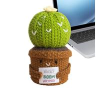 Crochet de apoyo emocional - juguete de animal motivacional inspirador | Plantas en macetas de punto hechas a mano positivas | Muñeca de punto de forma de cactus decorativa para adultos adolescentes