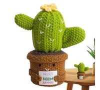Crochet de apoyo emocional - juguete de animal motivacional inspirador | Plantas en macetas de punto hechas a mano positivas | Muñeca de punto de forma de cactus decorativa para adultos adolescentes
