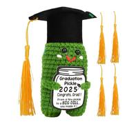 Crochet Doll, Motivational Support Gift with 5 Color Tassels, Knitted Graduation Toy with Encouragement Card, Desk Ornament For High School, Teenage Girl & Boys, 4.72x2.36 In