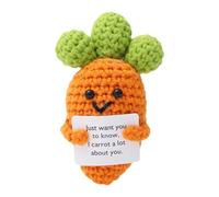 Crochet Dolls - Knitted Carrot Plush Figure, Uplifting Handmade Yarn Toy, Positive Message Display Doll, Soft Decorative Character Ornament, Motivational Gift Plush Item | For Valentines Graduation