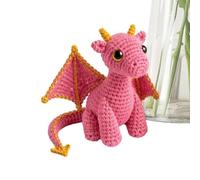 Crochet Dragon Pocket Emotional Knitted Doll - Cute Encouragement Gift Card