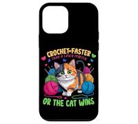 Crochet Faster Than A Laser Pointer OR The Cat Wins Carcasa para iPhone 12 Mini
