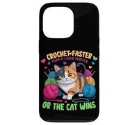 Crochet Faster Than A Laser Pointer OR The Cat Wins Carcasa para iPhone 13 Pro
