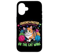 Crochet Faster Than A Laser Pointer OR The Cat Wins Carcasa para iPhone 16