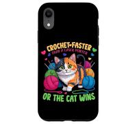Crochet Faster Than A Laser Pointer OR The Cat Wins Carcasa para iPhone XR