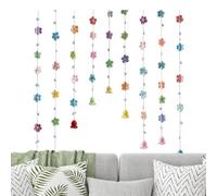 Crochet Flower Garland - Wool, 23.62 Inches Floral Hanging Decor | Spring Flower Banner, Wall Backdrop Decoration For Bedroom Wedding Birthday Party Door Window Home Display