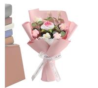 Crochet Flowers Bouquet - Handmade Knitted Decoration | Graduation Flower Gift Arrangement - Crochet Yarn Floral Bouquet Ornament - Spring Wedding Party Birthday Valentine Christmas Easter Holiday Dec